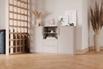 Комод Синтра в белом цвете с гладкими фасадами