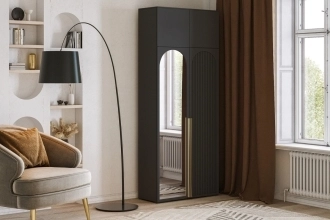 Брей-2 Хит с антресолью с зеркалом Черный