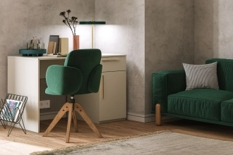 Письменный стол Ада в белом цвете с гладкими фасадами