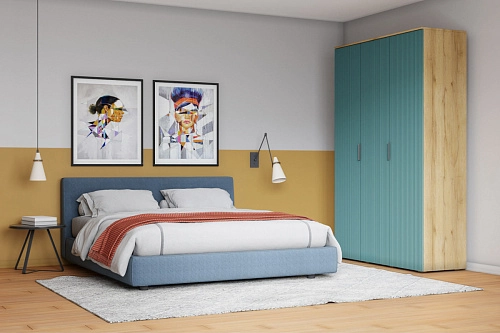 Шкаф распашной Салерно 3 Аквамарин - фото 1