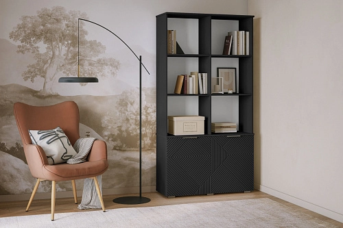 Стеллаж Салерно NEW 2 Черный - фото 1