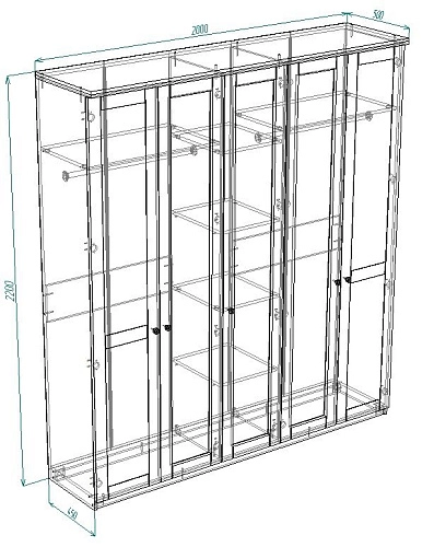 Шкаф распашной София РАХ-9 МДФ Белый - фото 3
