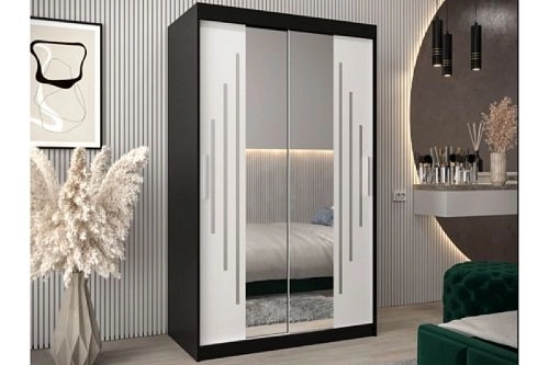 Шкаф-купе Валмиера-4 NEW Черный/Белый - фото 1