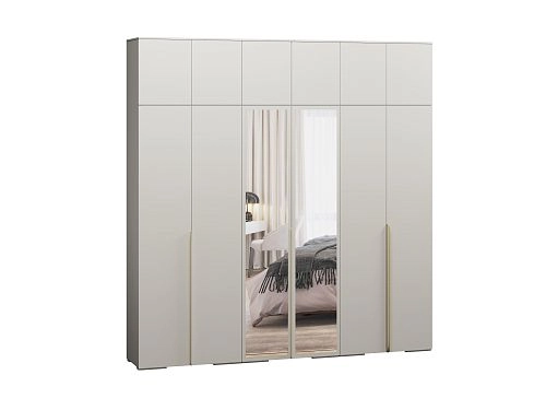 Шкаф распашной Солфорд 6 с зеркалами с антресолью Кашемир - фото 2