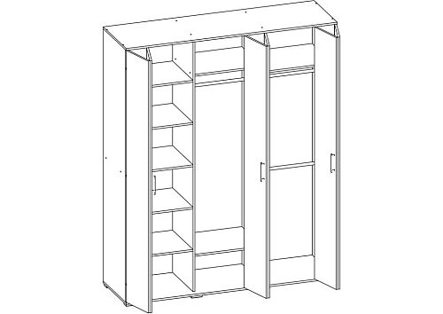 Шкаф распашной Гармошка-10 Дуб Сонома - фото 3