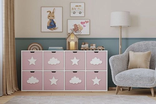 Стеллаж KIDS 2 Розовый Лайт - фото 1