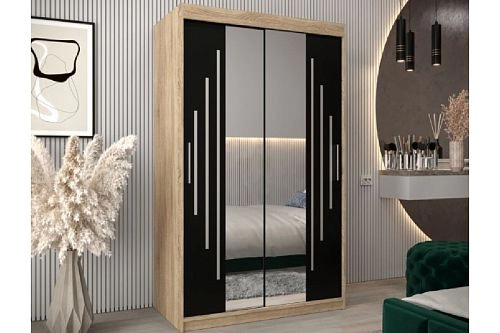 Шкаф-купе Валмиера-4 NEW Дуб Сонома/Черный - фото 1