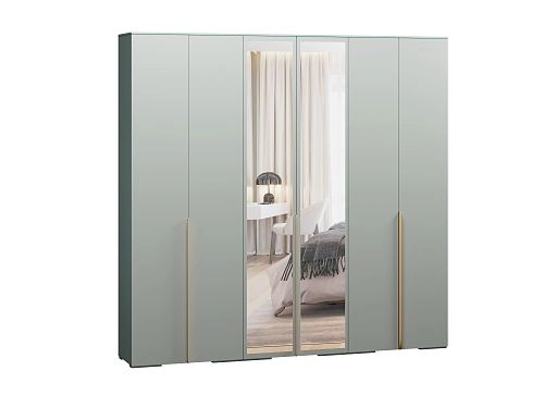 Шкаф распашной Солфорд 6 с зеркалами Сумеречный Голубой - фото 2