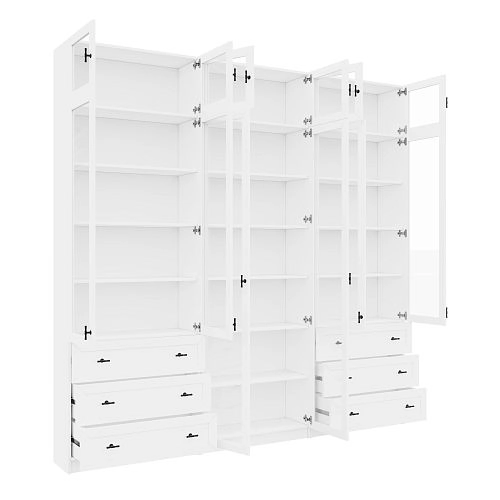 Шкаф Библиотека Билли Хелена-54 Белый/Черный - фото 3