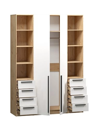 Шкаф распашной Хейсон-25 Белый Дуб Золотистый - фото 4