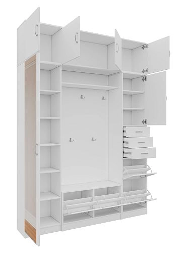 Прихожая Ольга-8 с антресолями Белый - фото 4