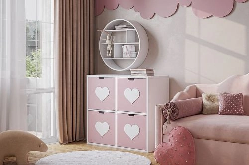 Стеллаж KIDS 1 Розовый Лайт - фото 1