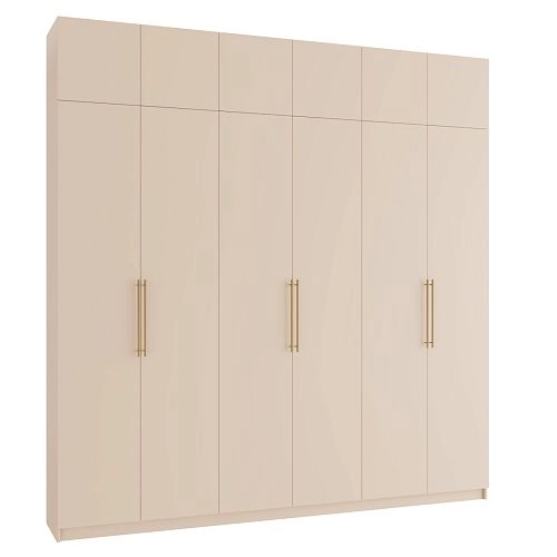 Шкаф распашной Калифорния-6 с антресолью Сатин - фото 4