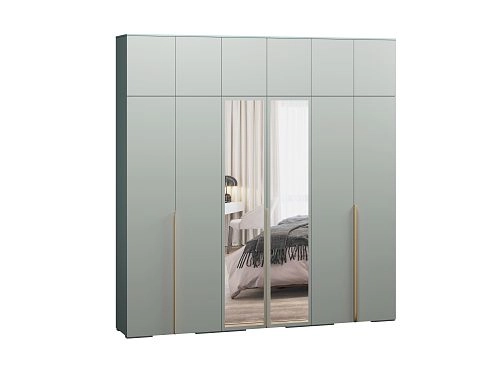 Шкаф распашной Солфорд 6 с антресолью с зеркалами Сумеречный Голубой - фото 2