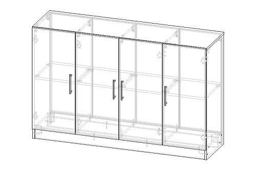 Комод Эверест-4 МДФ Аквамарин - фото 2