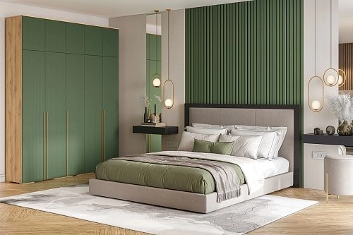 Шкаф распашной Лоренсе-5 с антресолью Шарли Green - фото 1