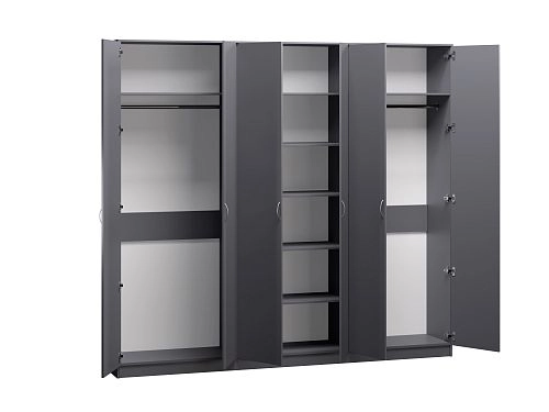 Шкаф распашной Лайт-6 Графит - фото 2