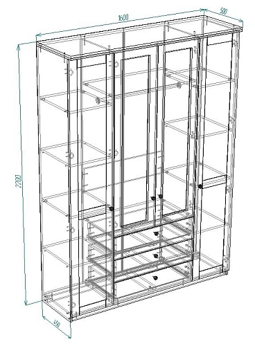Шкаф распашной София РАХ-20 МДФ Белый - фото 3