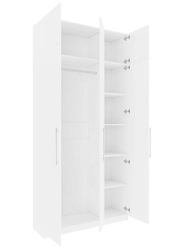 Шкаф распашной Калифорния-3 с антресолью Белый - фото 3