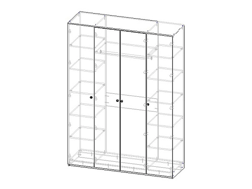 Шкаф распашной Колорадо-4 с зеркалом МДФ - фото 3