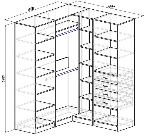 Гардеробная Alexa-9 - фото 2