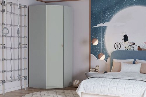 Шкаф угловой Банни Светло-Серый - фото 1