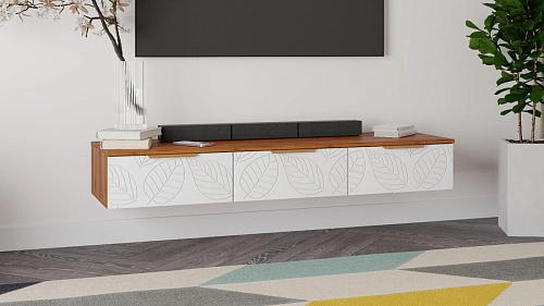 ТВ тумба подвесная Асти-1 Белый - фото 1