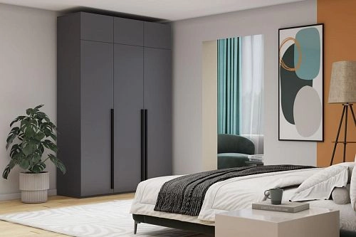 Шкаф распашной Лорена Пакс-3 с антресолью Графит - фото 1