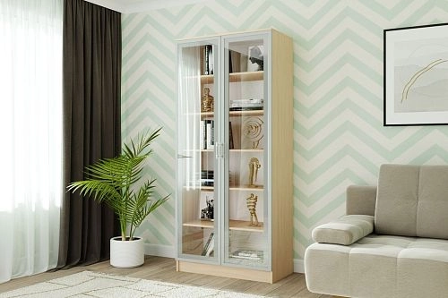 Книжный шкаф Альма-7 Дуб Молочный - фото 1