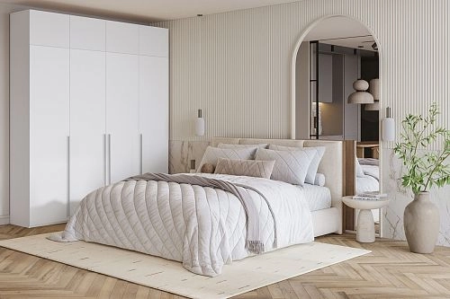 Шкаф распашной Лорена Бест-4 с антресолью Белый - фото 1