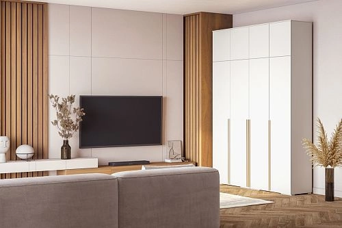 Шкаф распашной Эдинбург-4 с антресолью Белый - фото 1