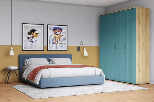 Шкаф распашной Салерно 4 Аквамарин - фото 1