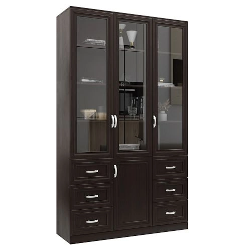 Шкаф Библиотека Библиограф 3.7 Рельеф Венге - фото 3