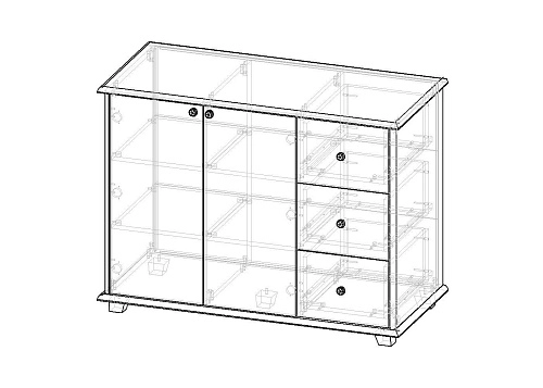 Комод Луиза-4 Классик МДФ Белый - фото 2
