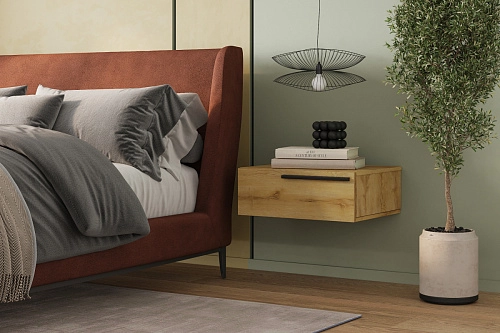 Тумба прикроватная подвесная Лорена Пакс-2 Дуб Золотистый - фото 1