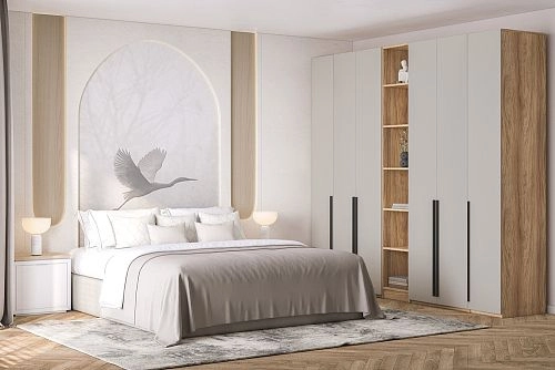 Шкаф распашной Хейсон-12 Кашемир Блэквуд Ячменный - фото 1