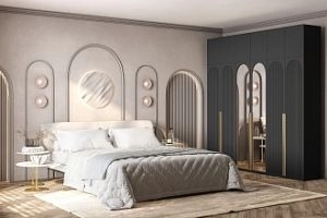 Брей-6 Хит с антресолью с зеркалами Черный