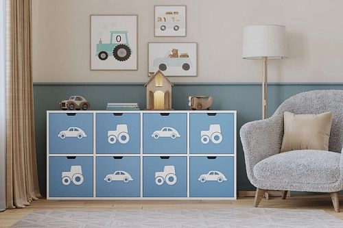 Стеллаж KIDS 2 Пастельно-Синий - фото 1