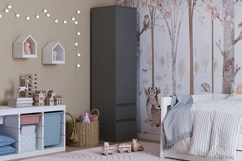 Шкаф распашной Стефани Мальм-1 Графит - фото 1