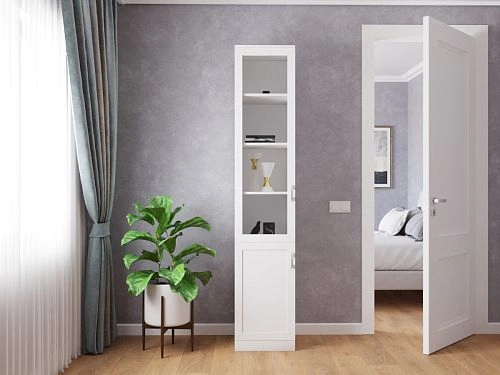 Книжный шкаф Библиограф 1.3 Квадро Белый - фото 1