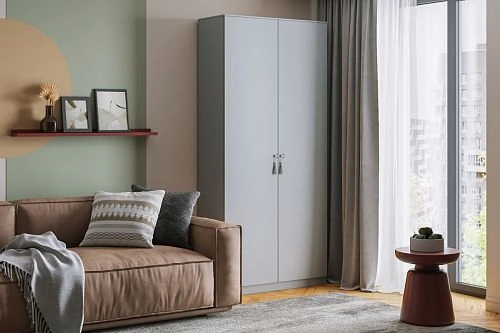 Шкаф распашной Монтана-2 Стальной Серый - фото 1