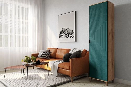 Шкаф распашной Марвин Йорк 1 фрезеровка 11 Аквамарин - фото 1