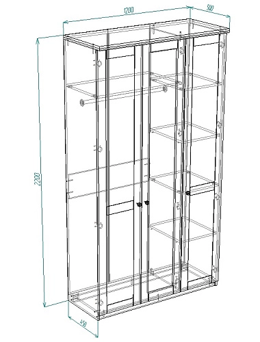 Шкаф распашной София РАХ-6 МДФ Кашемир - фото 3