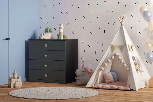 Комод Банни-4 Черный Агат - фото 1