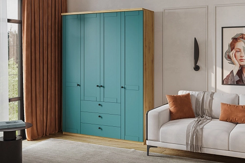 Шкаф распашной София РАХ-16 МДФ Аквамарин - фото 1