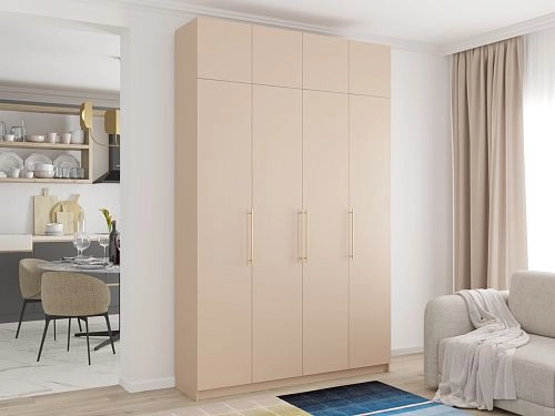 Шкаф распашной Калифорния-4 с антресолью Сатин - фото 1