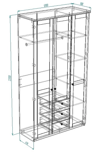 Шкаф распашной София РАХ-19 МДФ Графит - фото 3