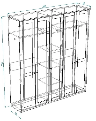 Шкаф распашной София РАХ-9 МДФ Кашемир - фото 3