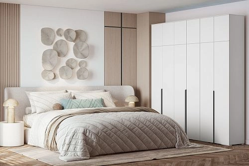 Шкаф распашной Солфорд 6 с антресолью Белый - фото 1