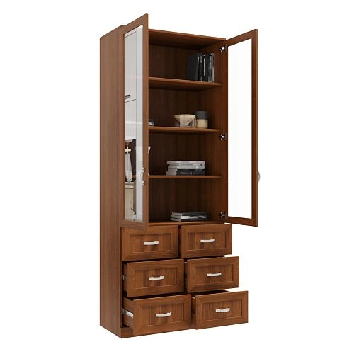 Книжный шкаф Библиограф 2.5 Квадро Орех Экко - фото 2